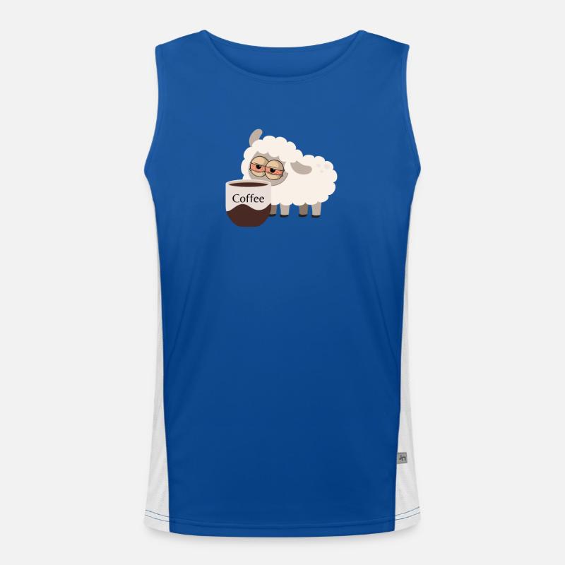 Kaffeeschaf Funktionelles Kontrast-Tank Top für Männer 