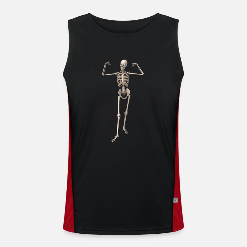 skeleton bone man Men's Functional Contrast Tank Top 