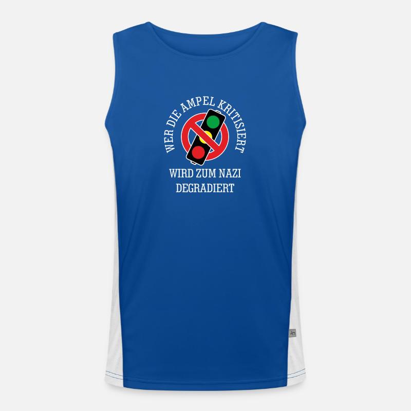 Who criticizes the traffic light Men's Functional Contrast Tank Top 