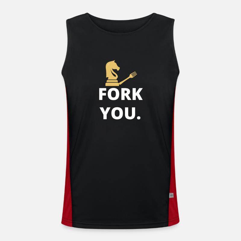 Schach Spruch Geschenk Schachmatt Queens Gambit Funktionelles Kontrast-Tank Top für Männer 