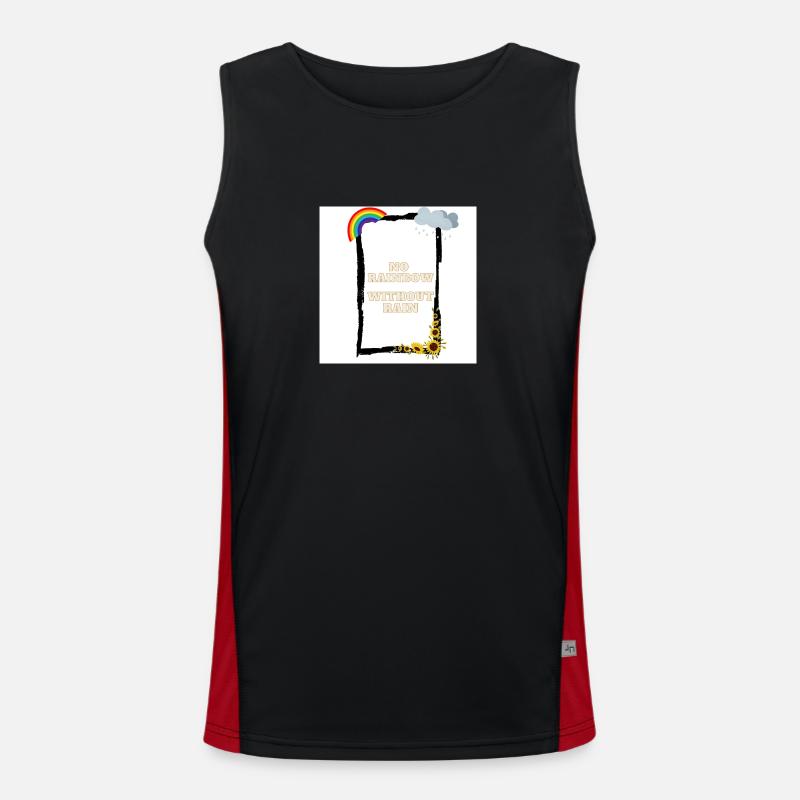 No Rainbow Without Rain Funktionelles Kontrast-Tank Top für Männer 