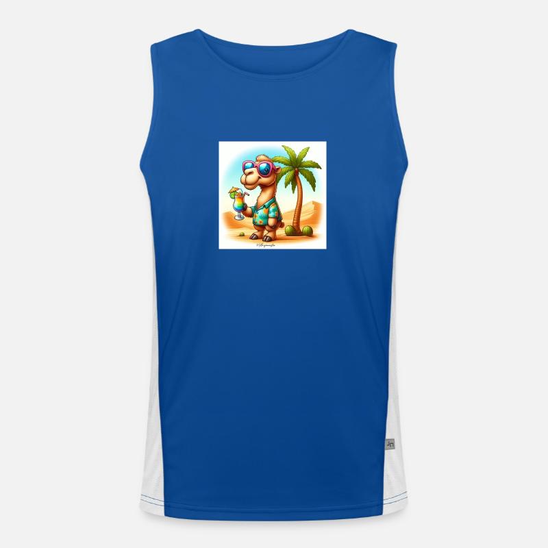 Kamel im Urlaub Funktionelles Kontrast-Tank Top für Männer 