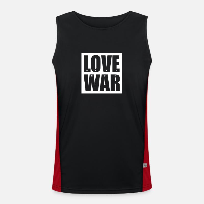 MAKE LOVE NOT WAR - Men's Functional Contrast Tank Top - black/red