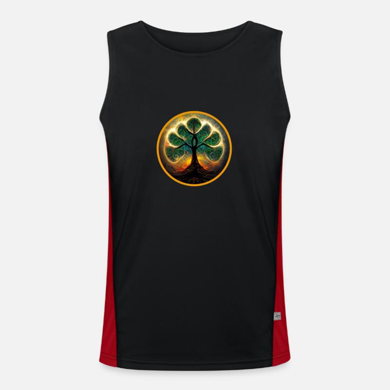 arbre mandala, arbre mandala Débardeur respirant contrasté Homme 