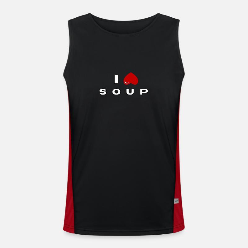 Ich hasse Suppe Funktionelles Kontrast-Tank Top für Männer 