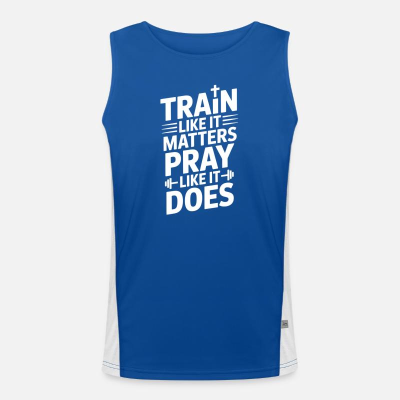 Entraînez-vous comme ça compte Priez comme ça fait Débardeur respirant contrasté Homme 