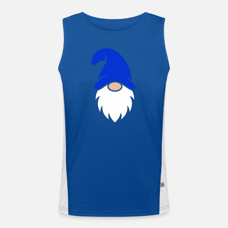 Blue Bearded Gnome Charm Men's Functional Contrast Tank Top 