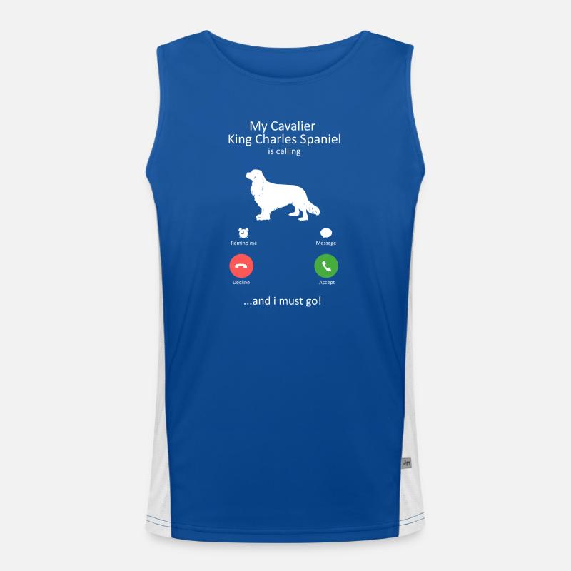 Cavalier King Charles Spaniel ruft Design Funktionelles Kontrast-Tank Top für Männer 