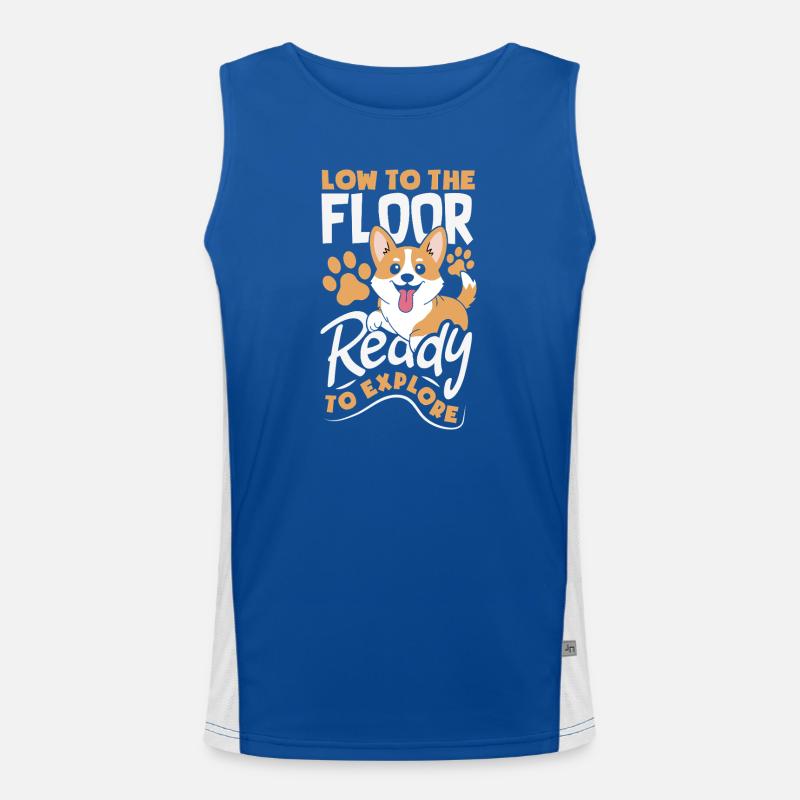 Short Legs, Tall Setting, Corgi Men's Functional Contrast Tank Top 