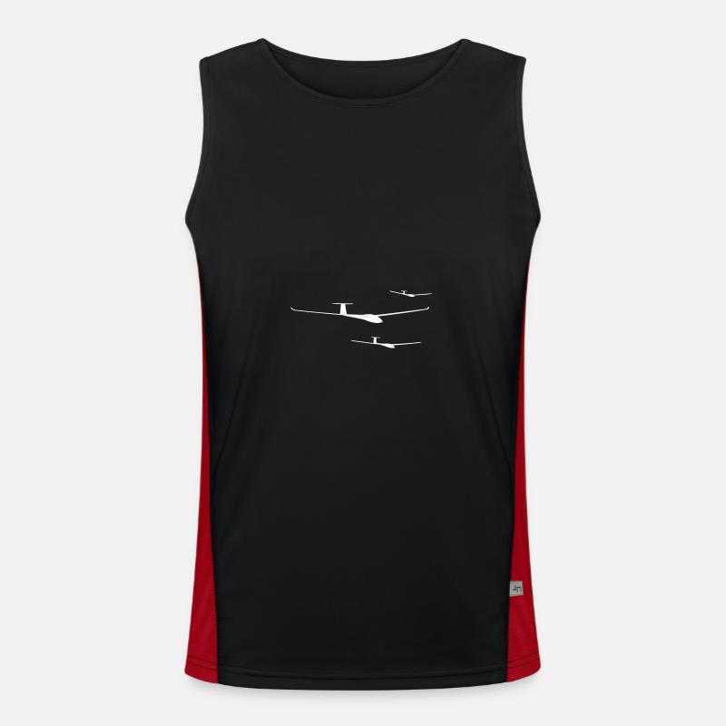 Glider Gliding Gliding Glider - Men's Functional Contrast Tank Top - black/red