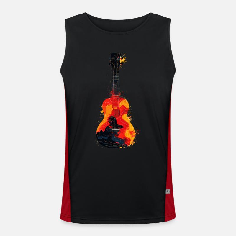 Ukulele Farbklecks Funktionelles Kontrast-Tank Top für Männer 