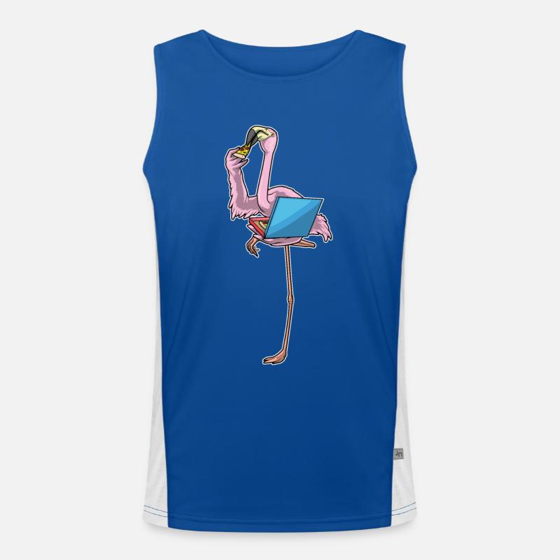 Flamingo Pizza Funktionelles Kontrast-Tank Top für Männer 
