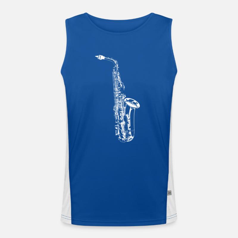 Sax_weiß Funktionelles Kontrast-Tank Top für Männer 