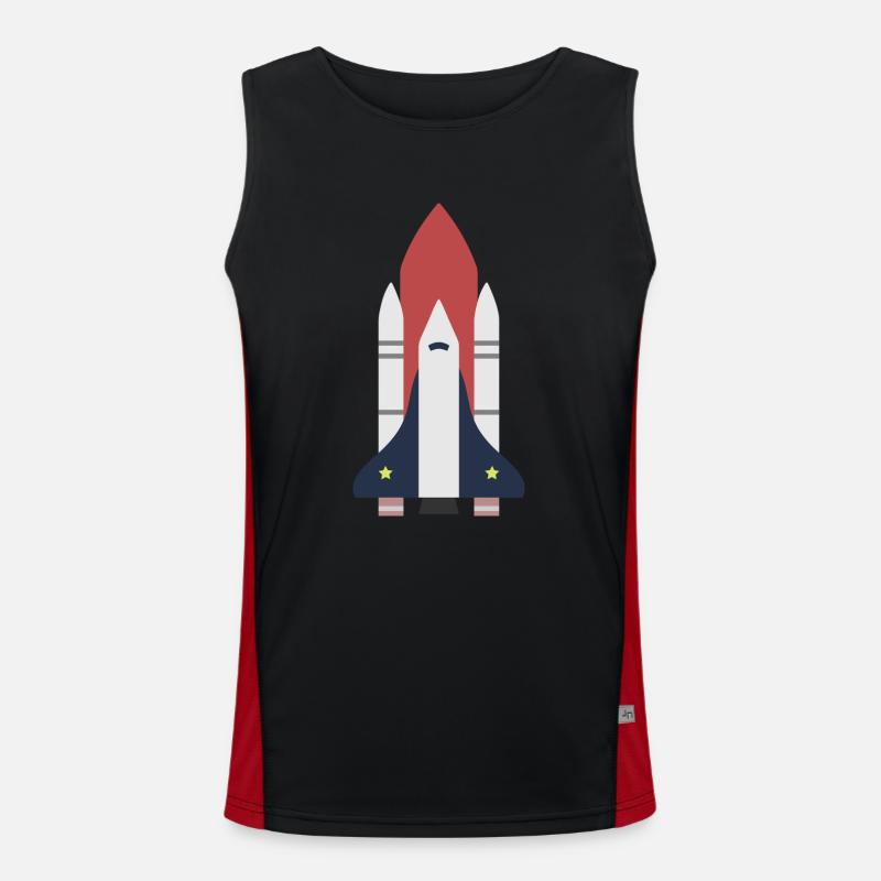 Rocket space gift idea - Men's Functional Contrast Tank Top - black/red