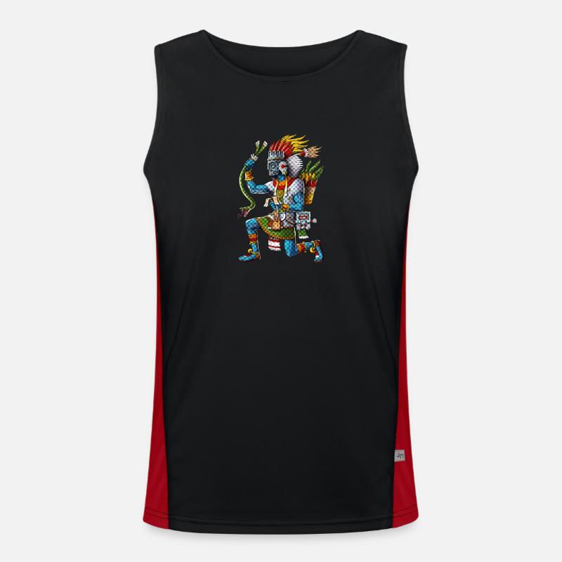 Antiker Aztekengott Tlaloc Funktionelles Kontrast-Tank Top für Männer 