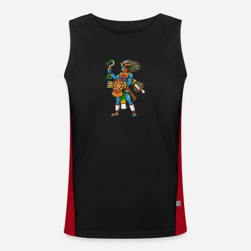 Aztekengott Huitzilopochtli Funktionelles Kontrast-Tank Top für Männer 