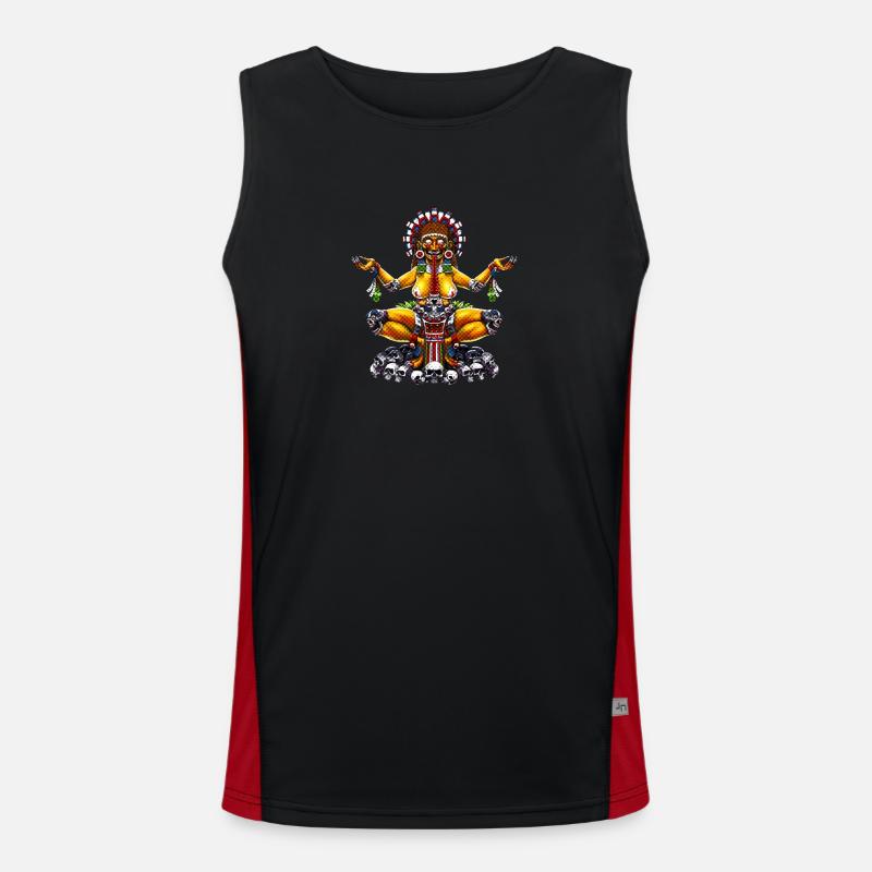 Aztec Goddess Tlaltecuhtli Men's Functional Contrast Tank Top 
