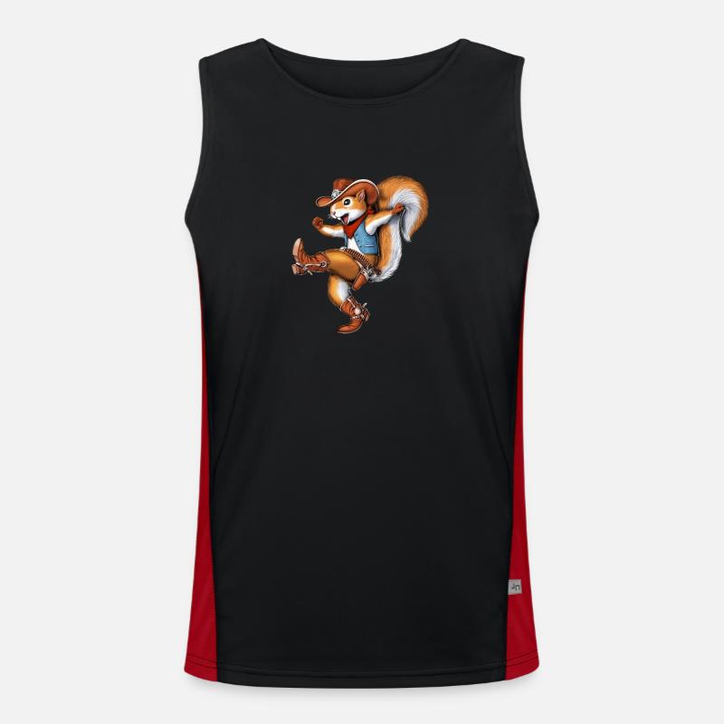 Squirrel Cowboy - Men's Functional Contrast Tank Top  - black/red