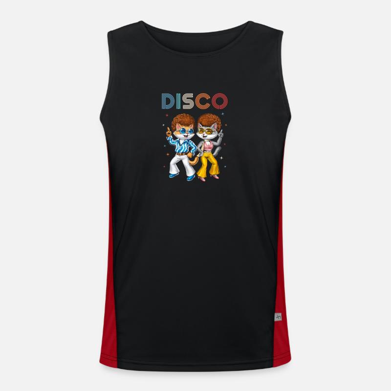 Disco Cats - Men's Functional Contrast Tank Top  - black/red
