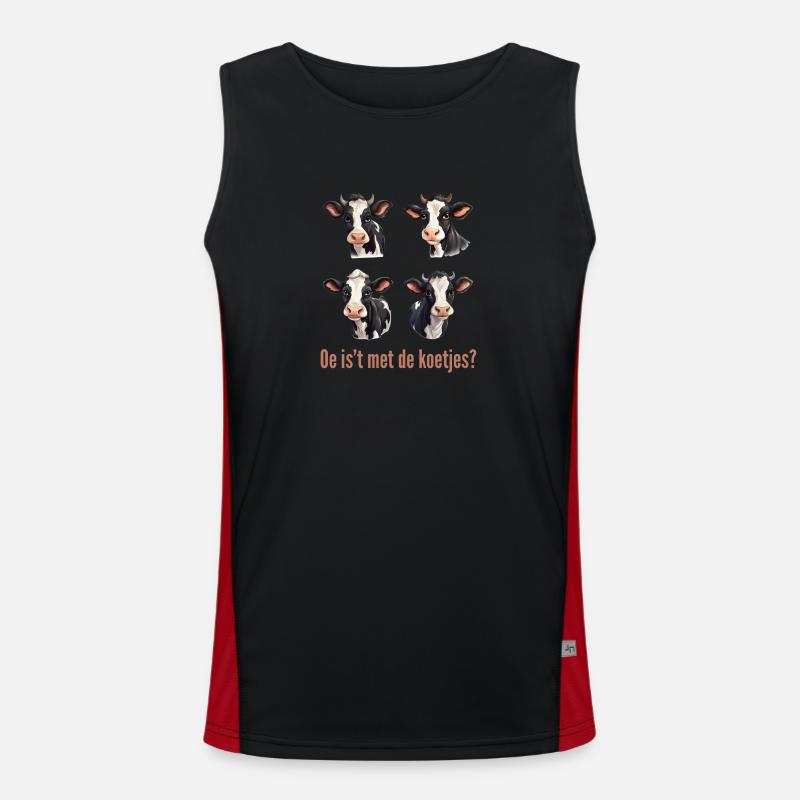 Oh what's it with the small talk? Dialect shirts cows Men's Functional Contrast Tank Top 