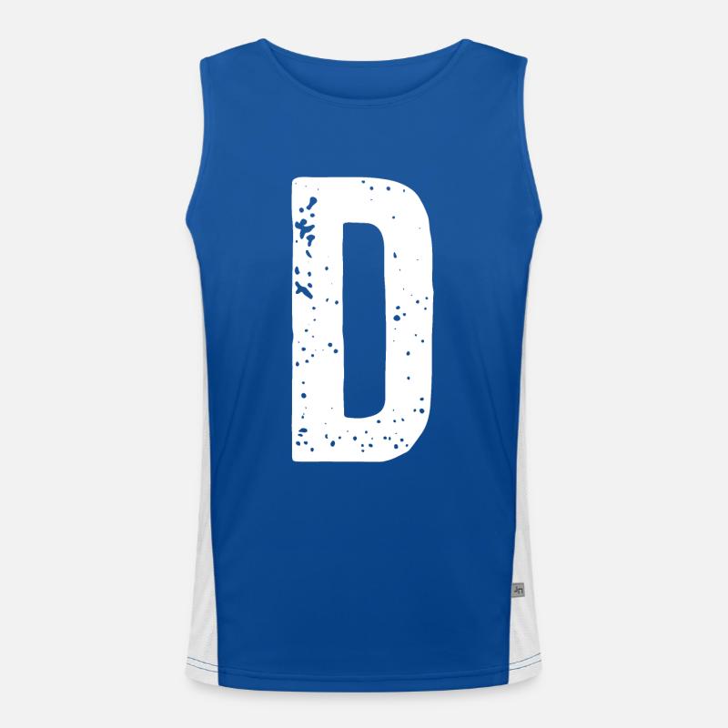 D-Buchstabe Funktionelles Kontrast-Tank Top für Männer 