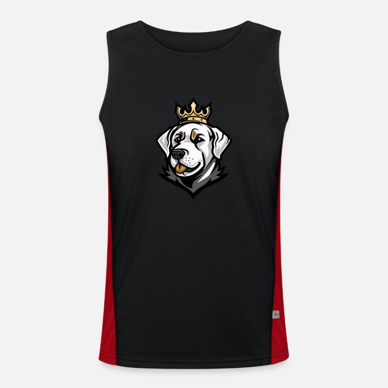 Labrador Hund Krone Funktionelles Kontrast-Tank Top für Männer 