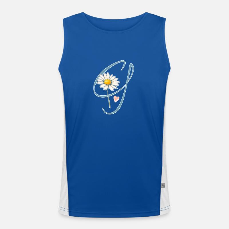 Buchstabe G Gänseblümchen Herz Funktionelles Kontrast-Tank Top für Männer 