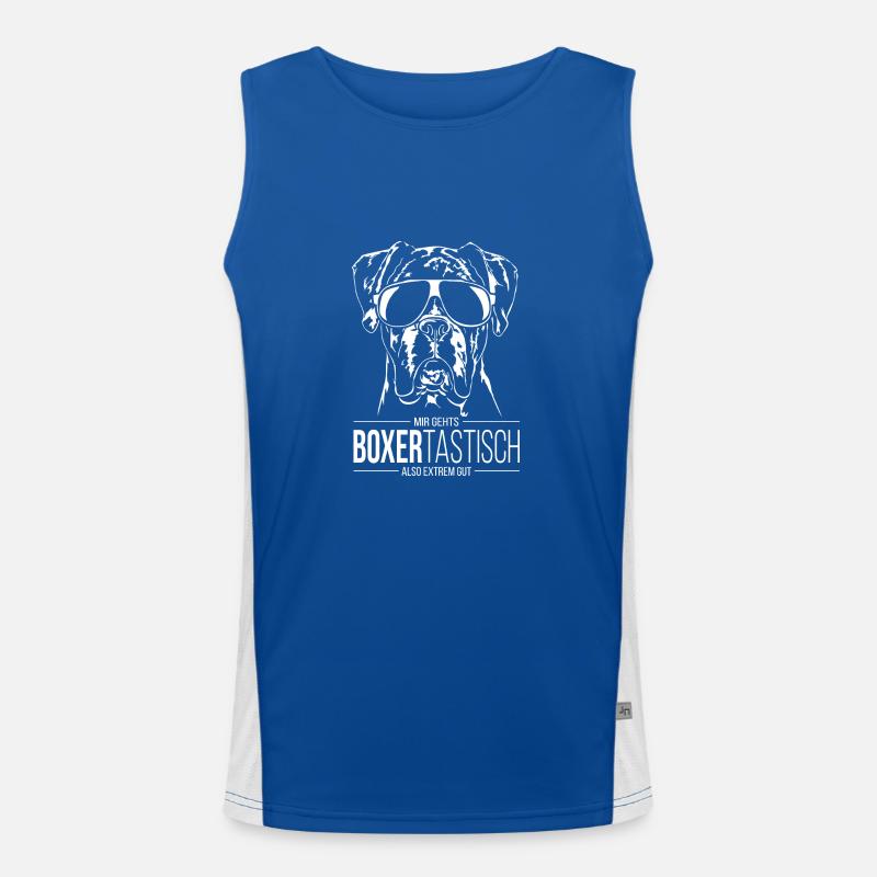 BOXERTASTISCH Boxer Hunde Hundespruch Wilsigns Funktionelles Kontrast-Tank Top für Männer 