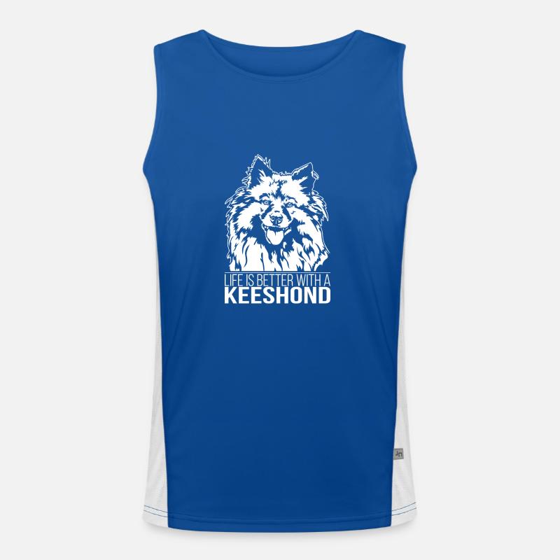 Keeshond life is better Wolfsspitz Hunde Wilsigns Funktionelles Kontrast-Tank Top für Männer 
