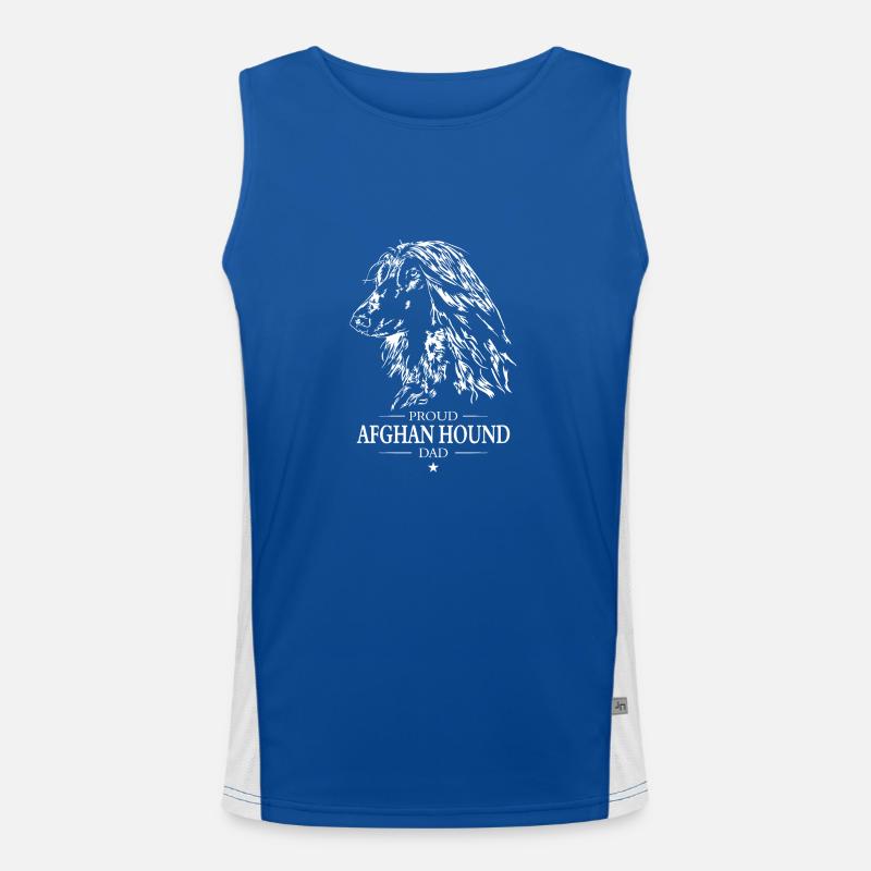 Afghan Hound proud Dad Hunde Windhund Wilsigns Funktionelles Kontrast-Tank Top für Männer 