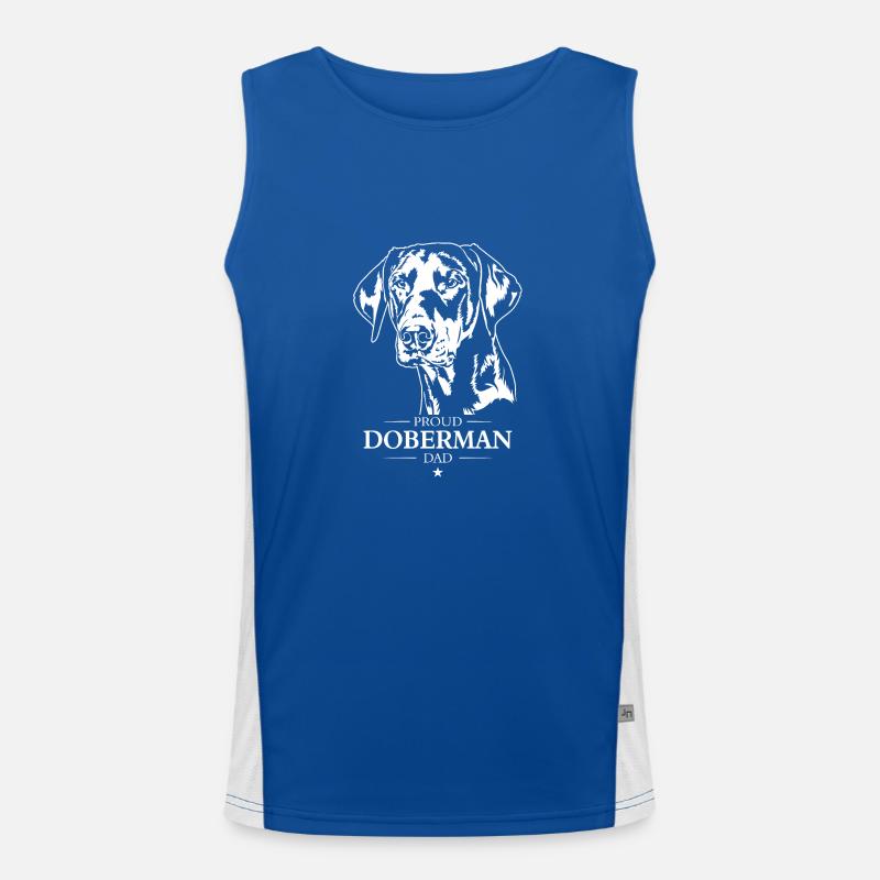Doberman Dad Dog Dog Doberman Wilsigns Men's Functional Contrast Tank Top 