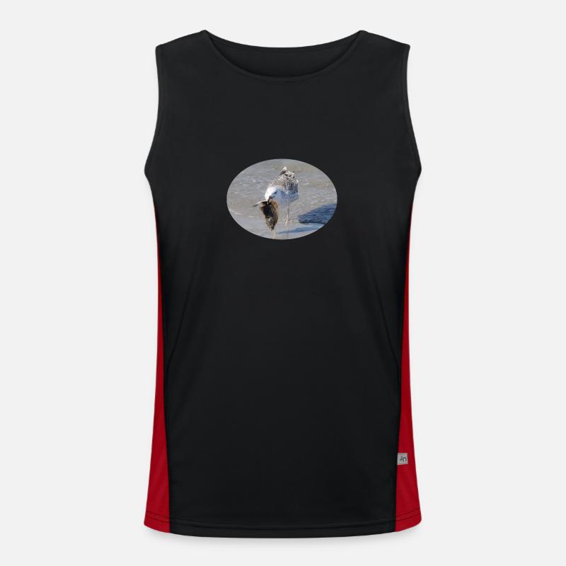 Die Möwe hat ein Leckerbissen - eine Scholle Funktionelles Kontrast-Tank Top für Männer 