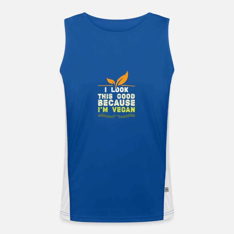I Look this Good because im Vegan Funktionelles Kontrast-Tank Top für Männer 