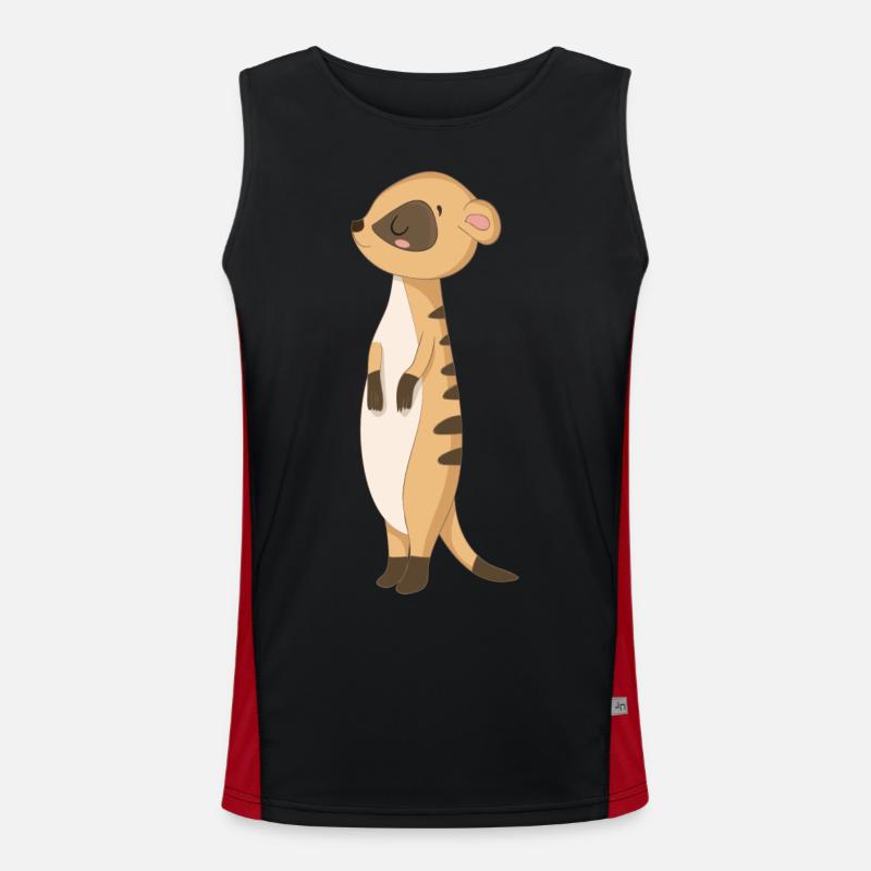 Süßes Erdmännchen Manguste Funktionelles Kontrast-Tank Top für Männer 