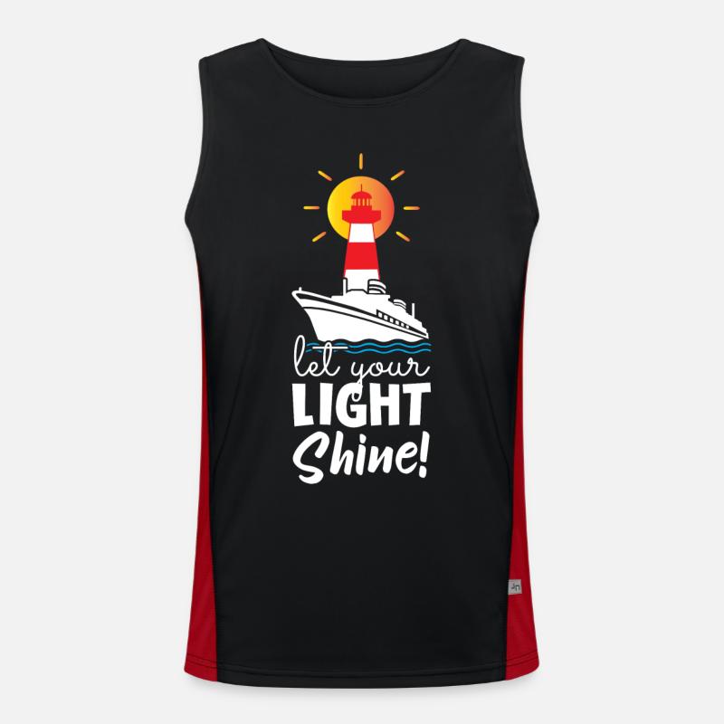 Let Your Light Shine Lighthouse - Men's Functional Contrast Tank Top  - black/red