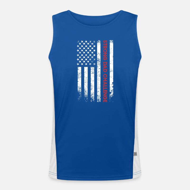 Strong Dad Challenge Flag Men's Functional Contrast Tank Top 