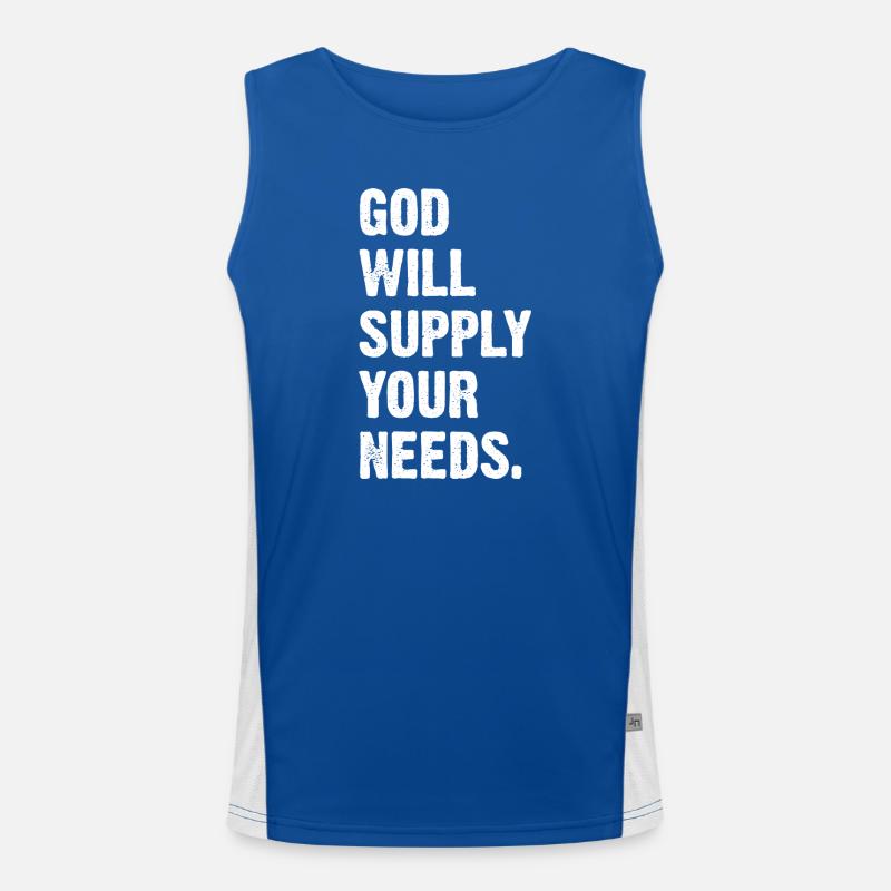 God Will Supply Your Needs Men's Functional Contrast Tank Top 