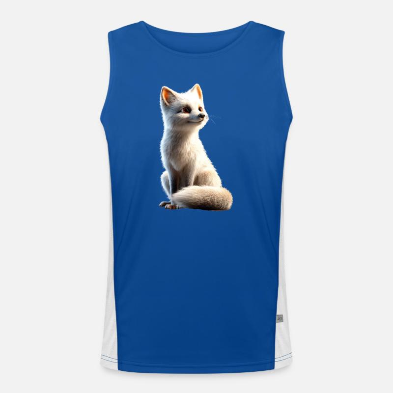 Polarfuchs Schneefuchs Eisfuchs Süßer Weißer Fuchs Funktionelles Kontrast-Tank Top für Männer 