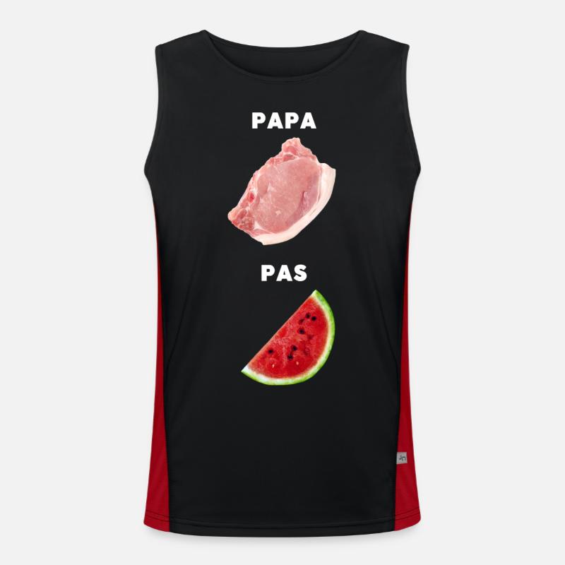 Papa steak, pas pastèque - Humour & viande & fruit Débardeur respirant contrasté Homme 
