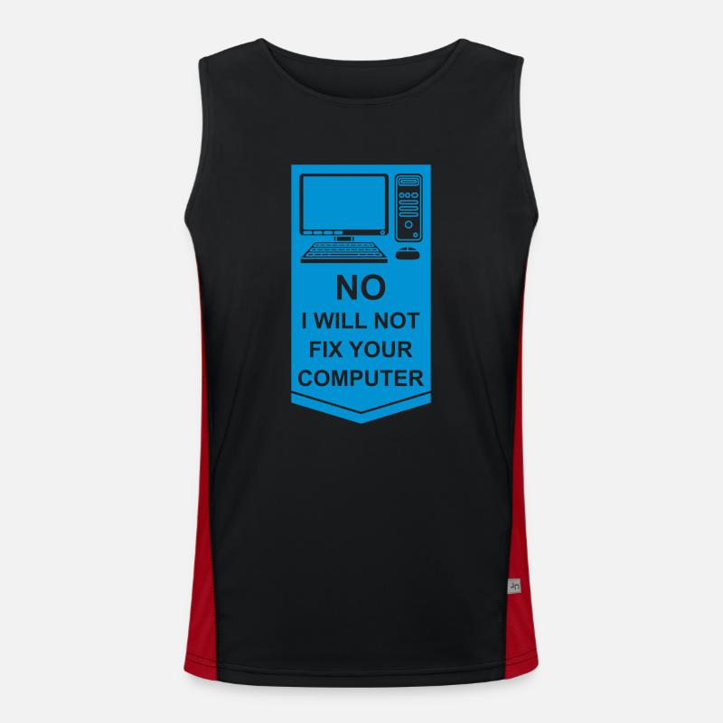 not fix your computer Funktionelles Kontrast-Tank Top für Männer 