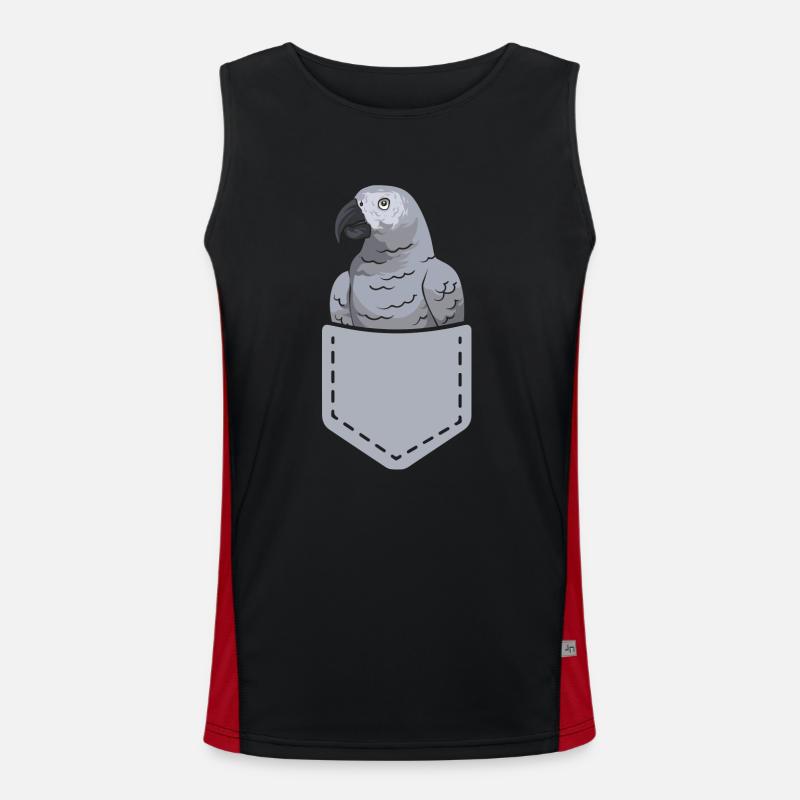 Graupapagei African Grey Parrot Papagei Men's Functional Contrast Tank Top 