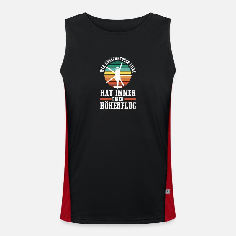 Pilot Helicopter Helicopter - Men's Functional Contrast Tank Top  - black/red
