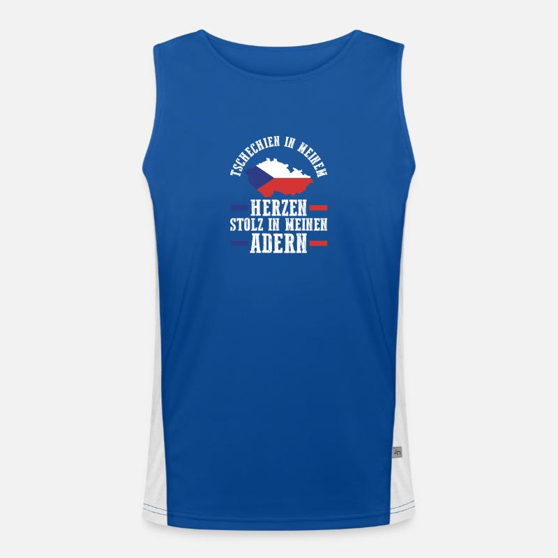 Tschechen Tschechisch Tschechien Funktionelles Kontrast-Tank Top für Männer 