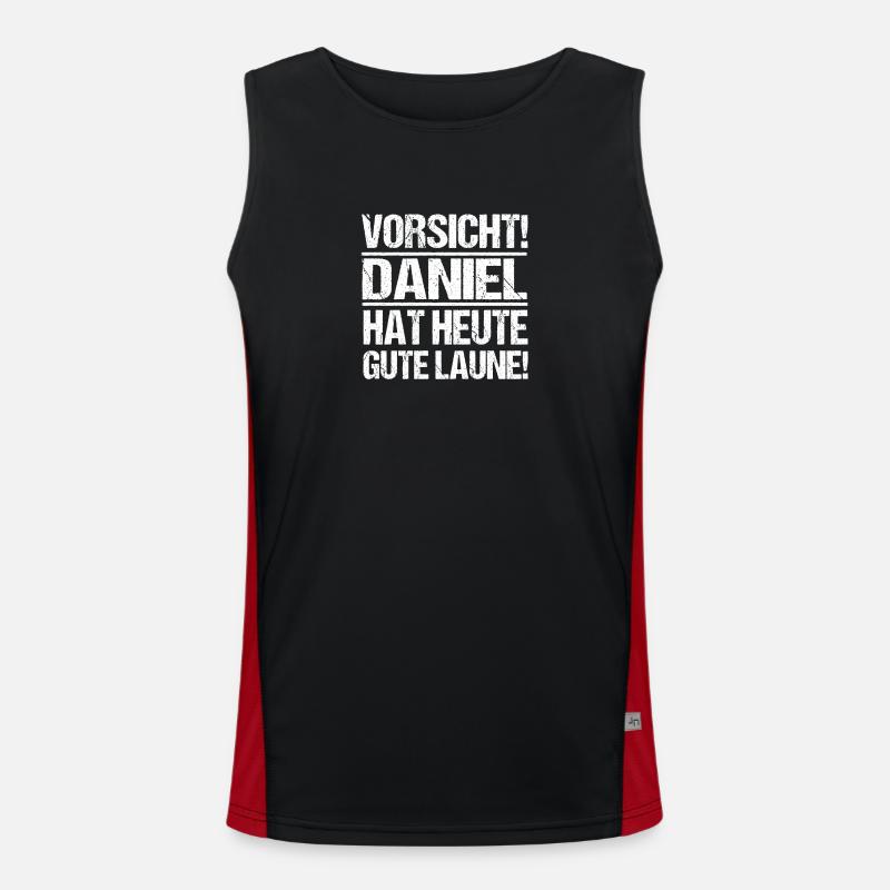 First name Daniel - Men's Functional Contrast Tank Top  - black/red