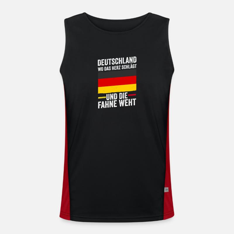 German German Germany - Men's Functional Contrast Tank Top - black/red