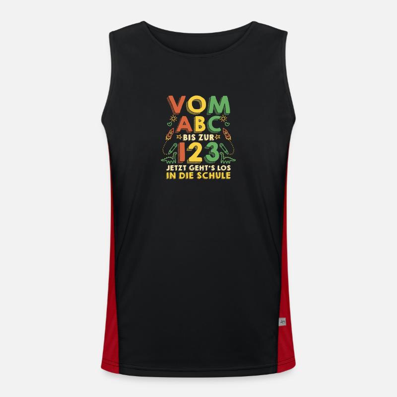 Erste Klasse Grundschule Schulbeginn Geschenk Funktionelles Kontrast-Tank Top für Männer 
