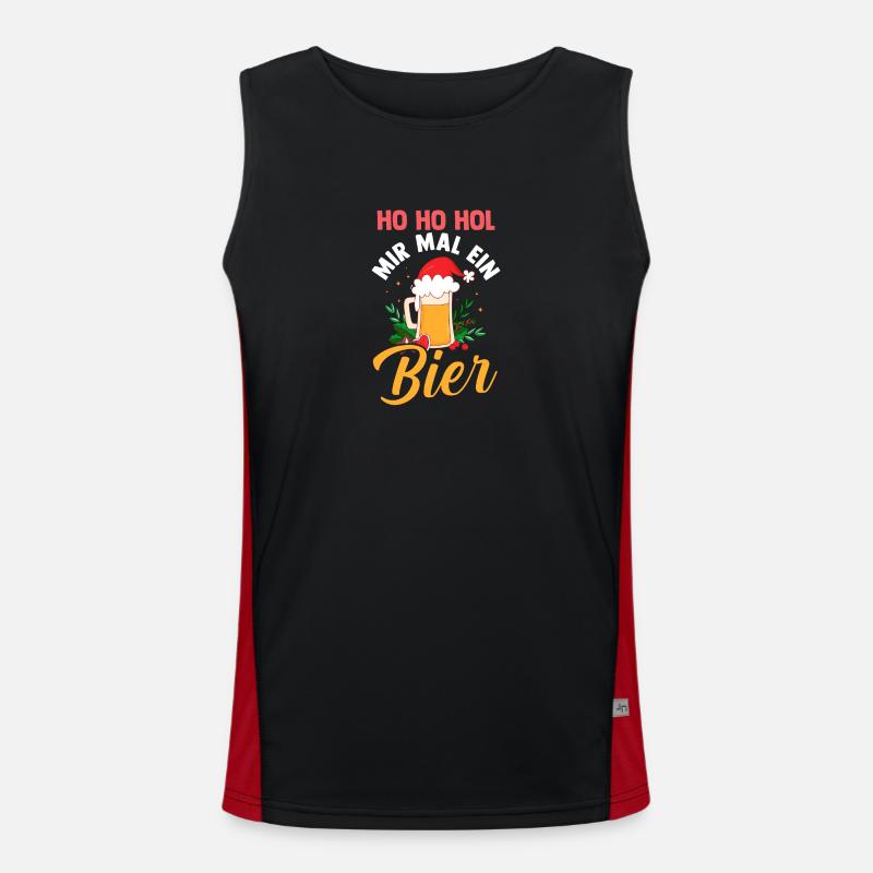 Noël Ho Ho Offrez-moi une bière Débardeur respirant contrasté Homme 