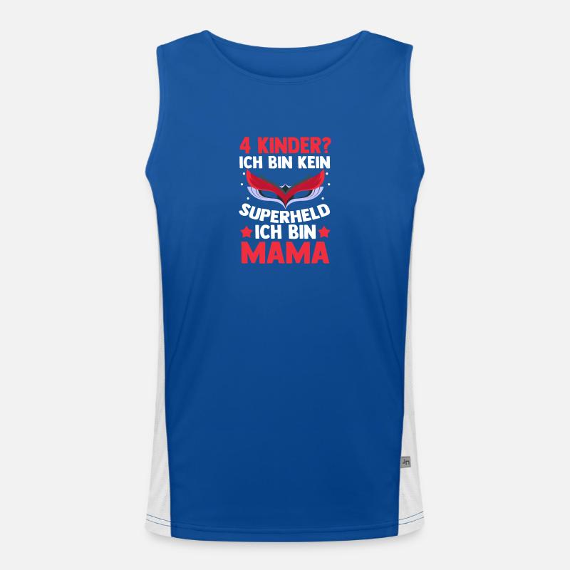 Mama Von 4 Kindern Superheldin Funktionelles Kontrast-Tank Top für Männer 