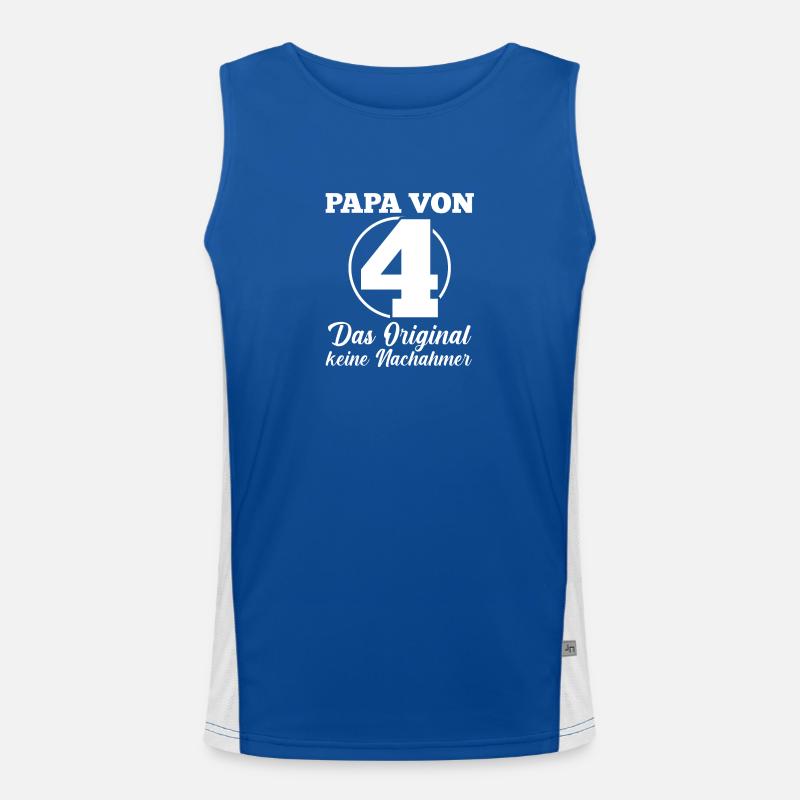Papa Von 4 Kindern Funktionelles Kontrast-Tank Top für Männer 