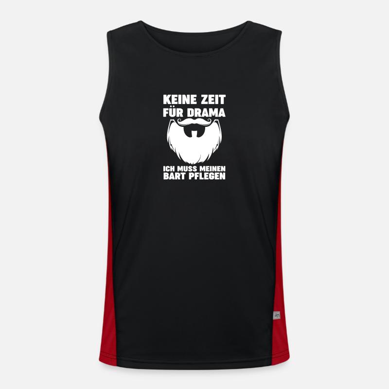 Bearded Bearded Beard - Men's Functional Contrast Tank Top  - black/red